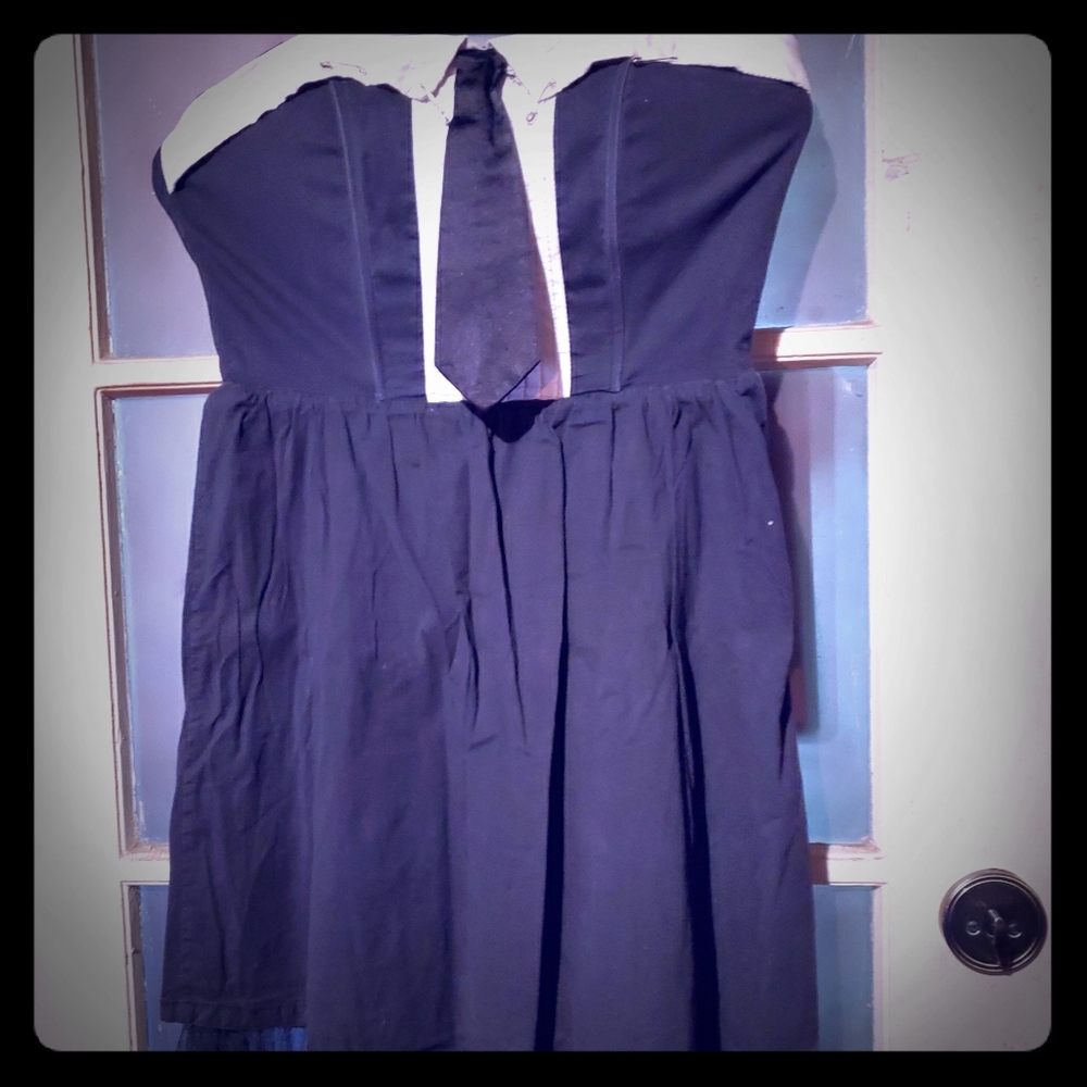 Hot topic Black Tie Strapless Dress SZ M